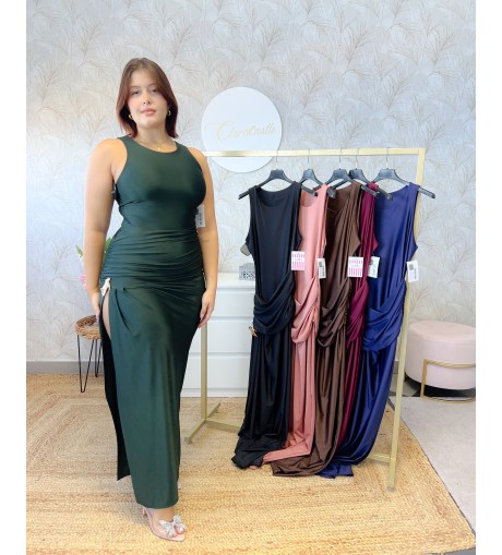 Vestido falda detalle dorado