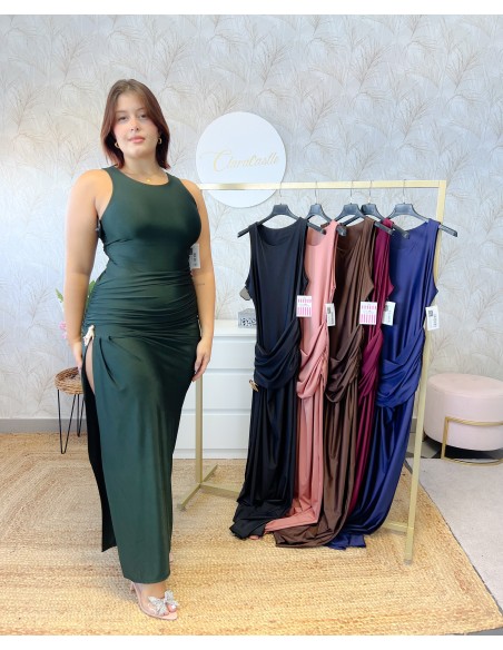 Vestido falda detalle dorado