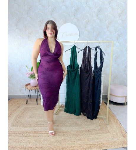 Vestido halter cuello