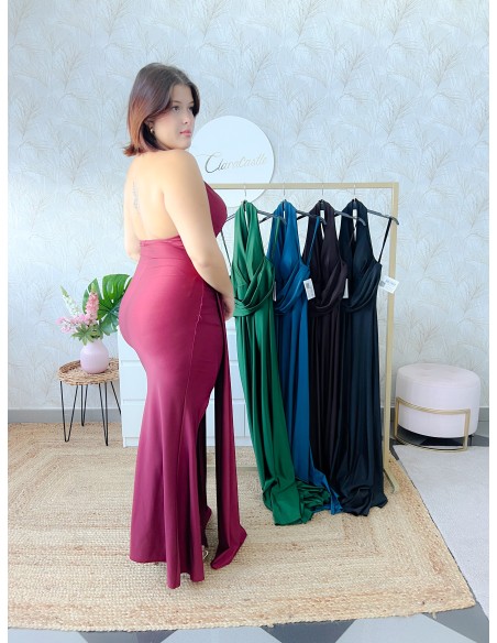 Vestido atado cuello