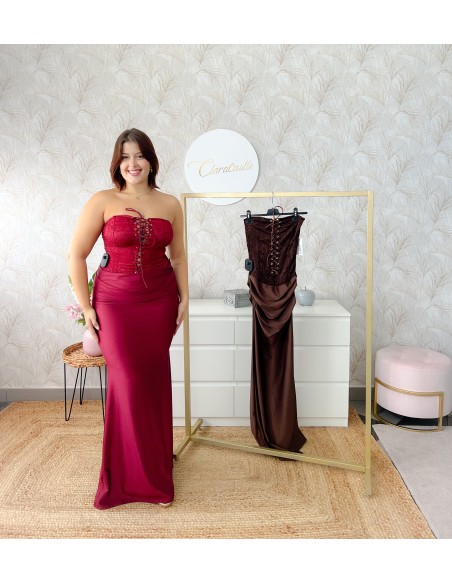 Vestido combi encaje