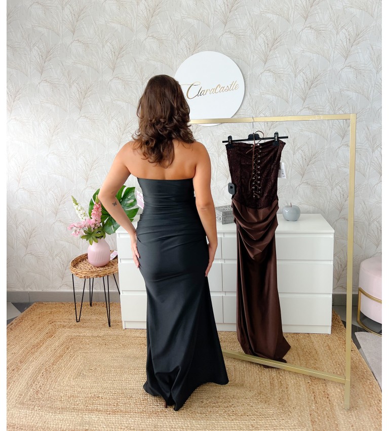 Vestido combi encaje