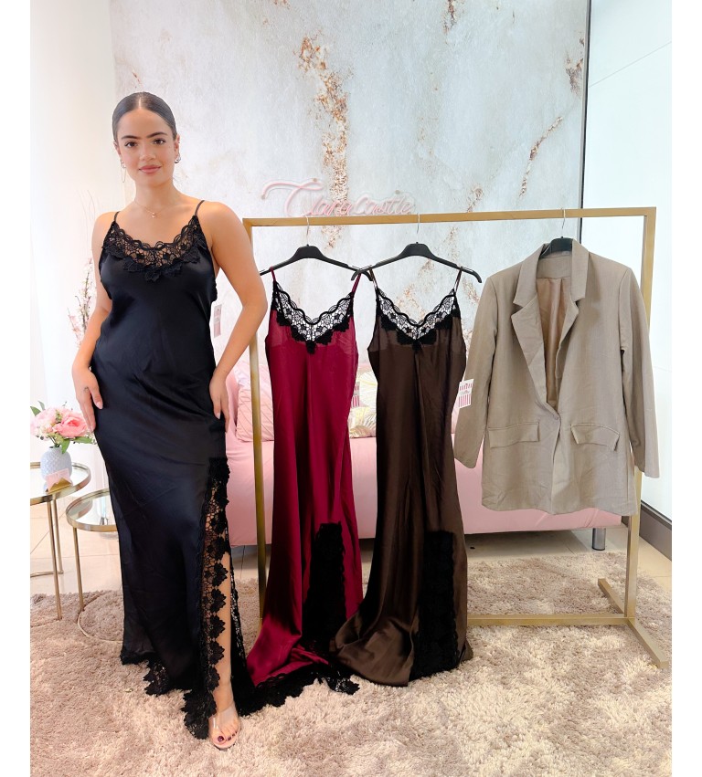 Vestido bordado brocado