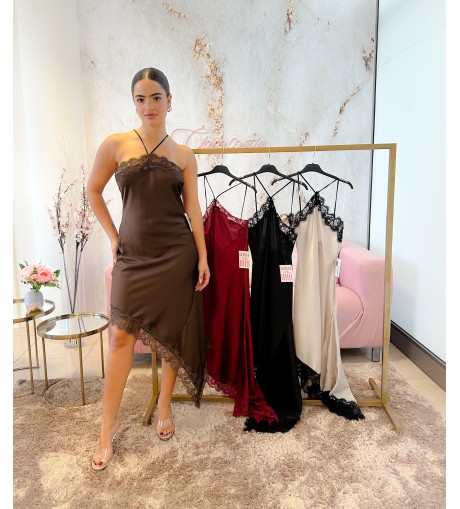 Vestido halter lencero