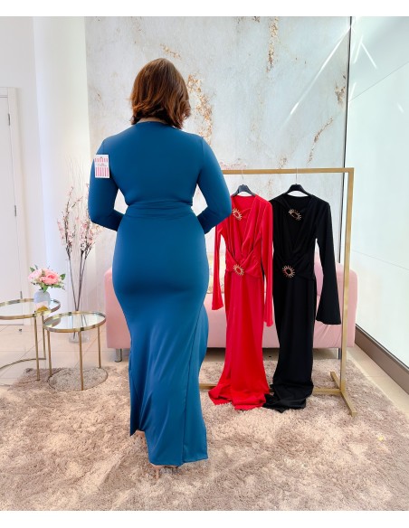 Vestido con detalle dorado