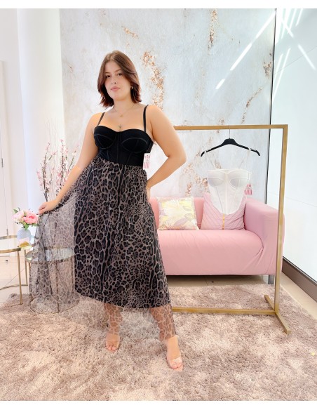 Falda tul animal print