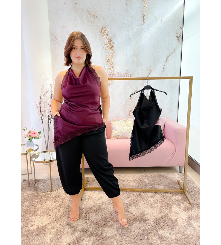 Blusa lencera halter