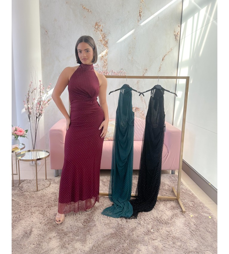 Vestido halter brillos