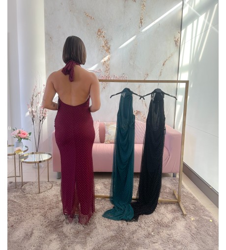 Vestido halter brillos 2