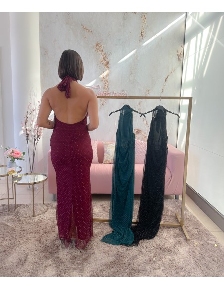 Vestido halter brillos