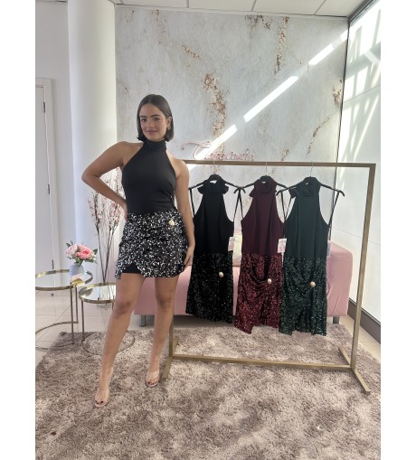 Vestido combi lentejuela