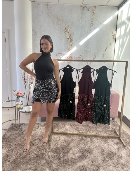 Vestido combi lentejuela