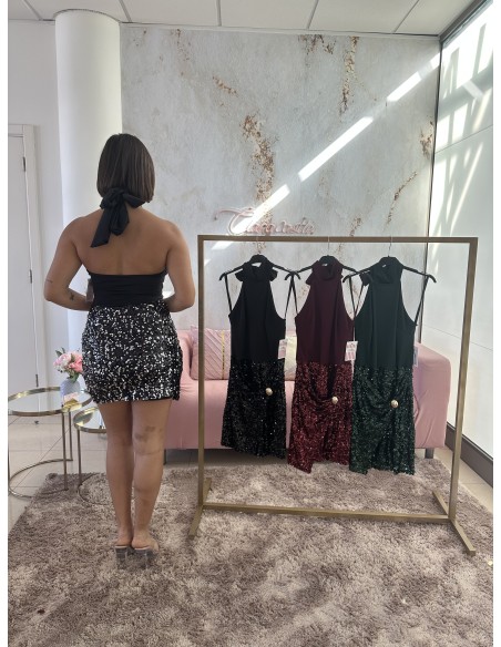 Vestido combi lentejuela