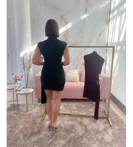 Vestido corto detalle dorado 2