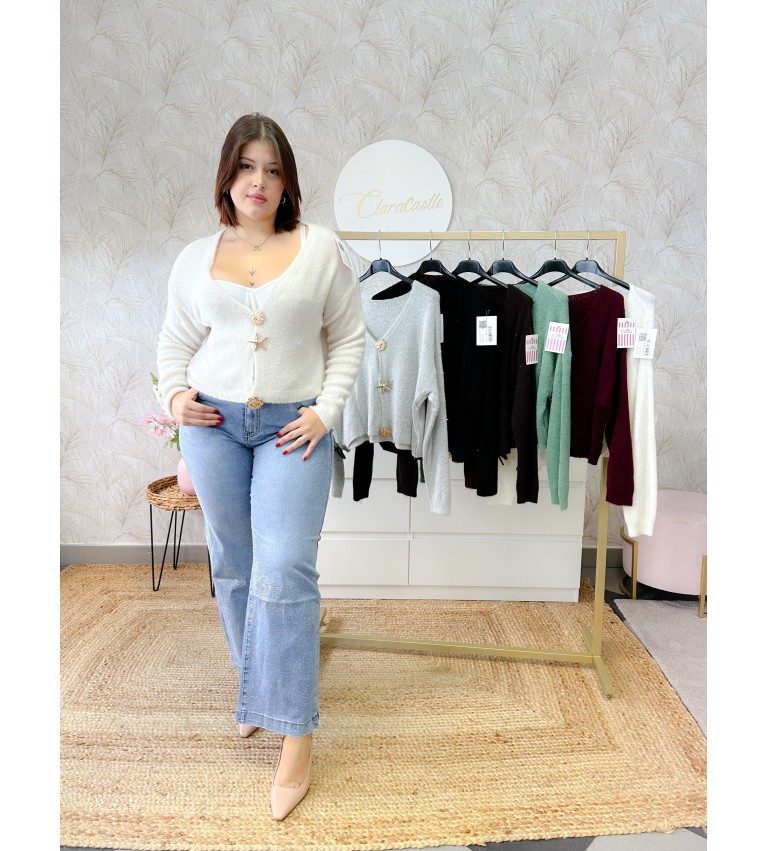 Jeans brillos iridiscentes