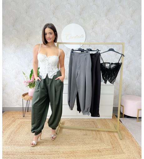 Pantalón popelín botón