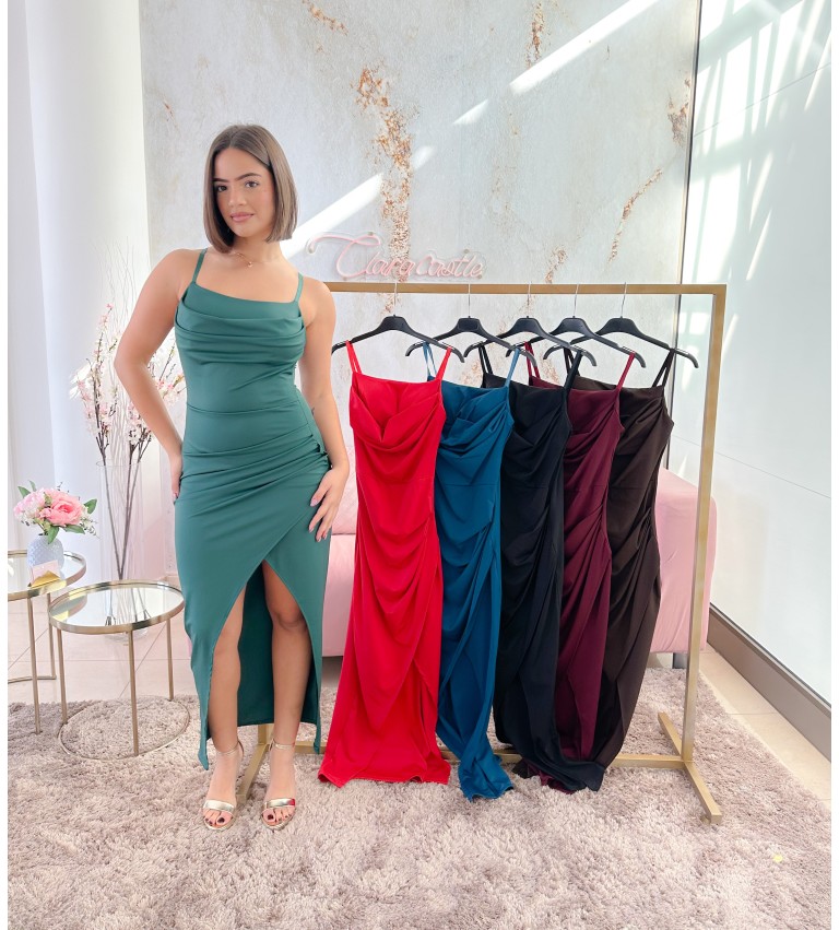 Vestido basic drapeado