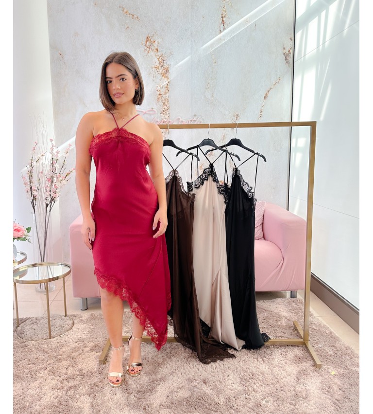 Vestido halter lencero