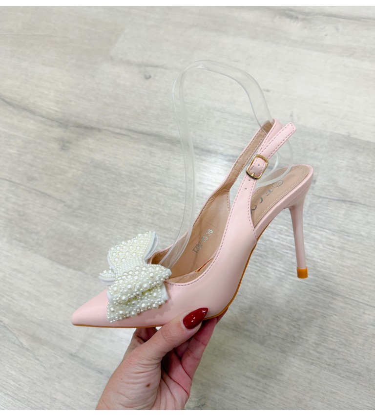 Stiletto lazo perlas