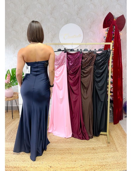 Vestido combi lentejuela nudo