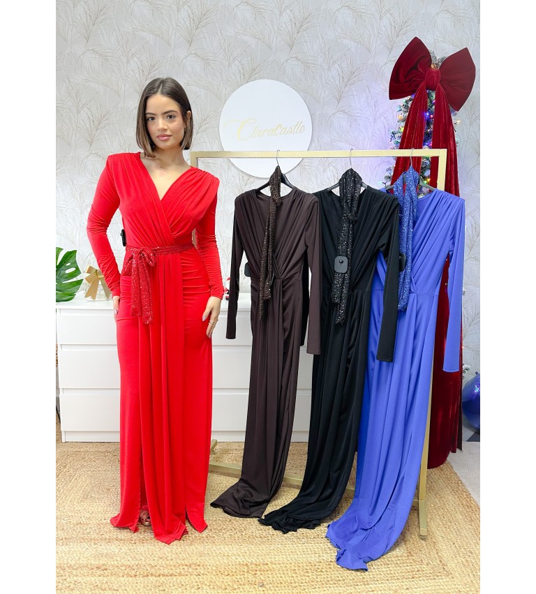 Vestido lazada lentejuela