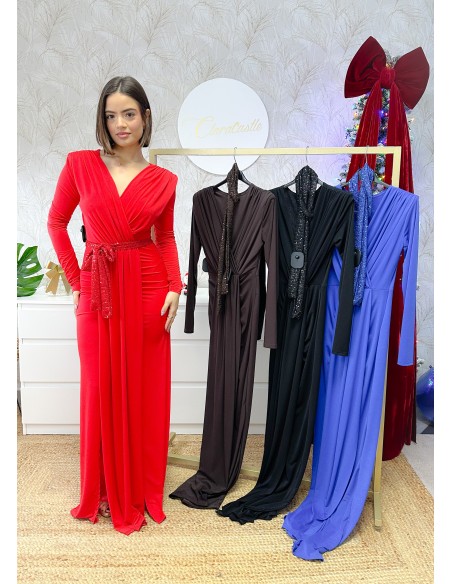 Vestido lazada lentejuela