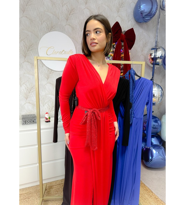 Vestido lazada lentejuela