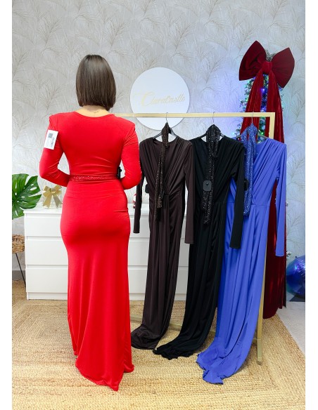 Vestido lazada lentejuela