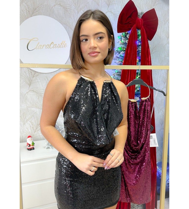 Vestido lentejuela collar