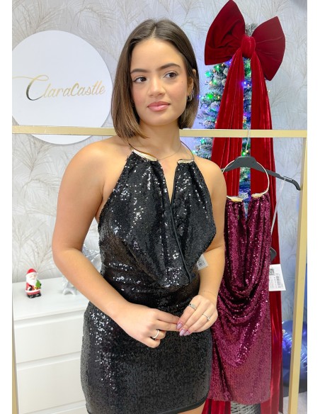 Vestido lentejuela collar