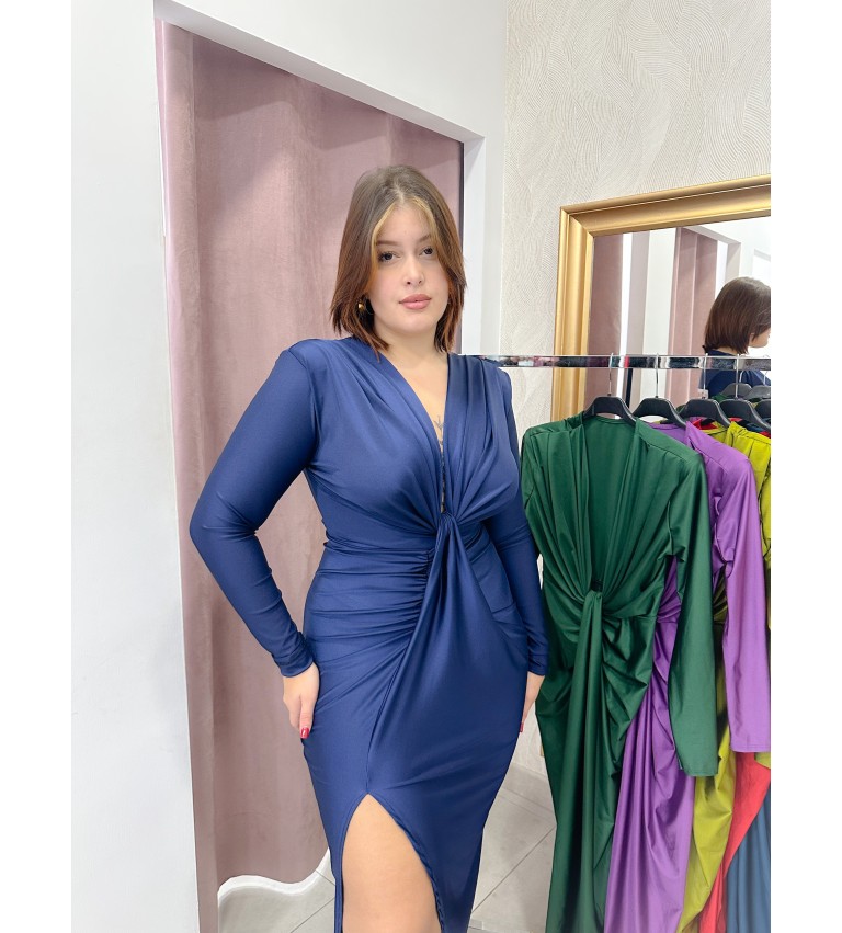 Vestido nudo manga larga