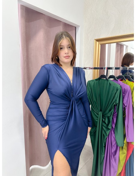 Vestido nudo manga larga