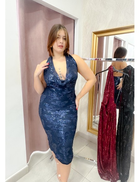 Vestido lentejuela collar