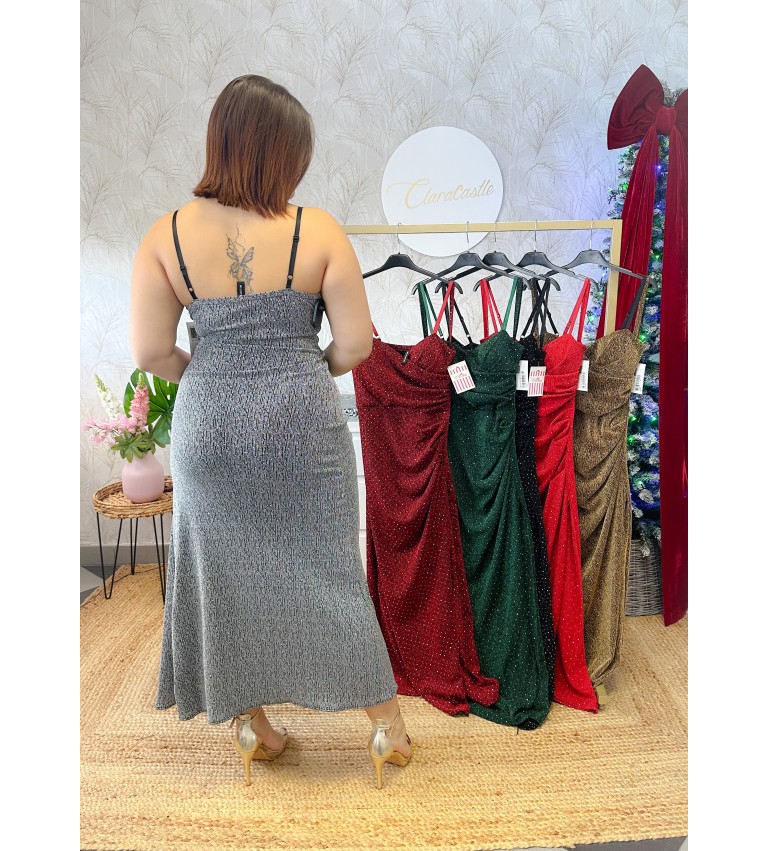 Vestido tachas lurex