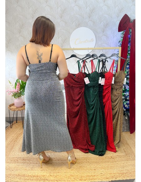 Vestido tachas lurex