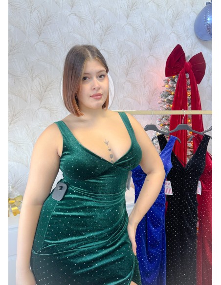 Vestido terciopelo tachas