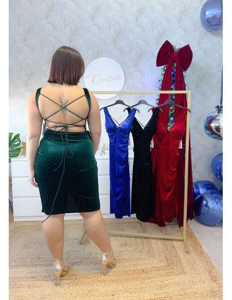 Vestido terciopelo tachas