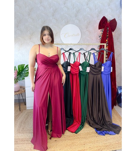 Vestido largo escote corazón