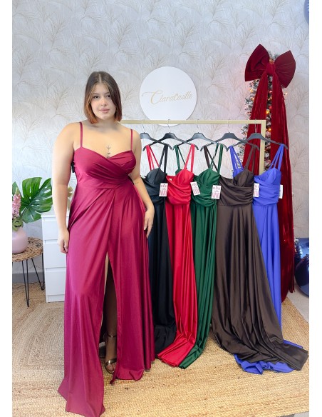 Vestido largo escote corazón