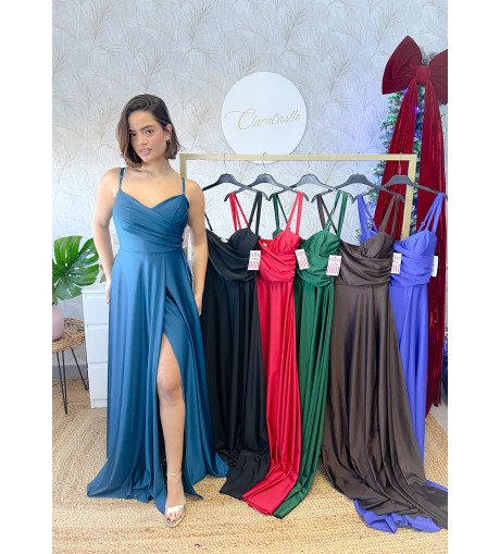 Vestido largo escote corazón 2