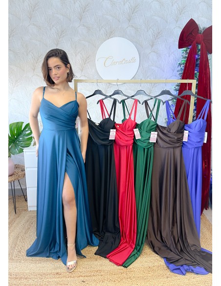 Vestido largo escote corazón