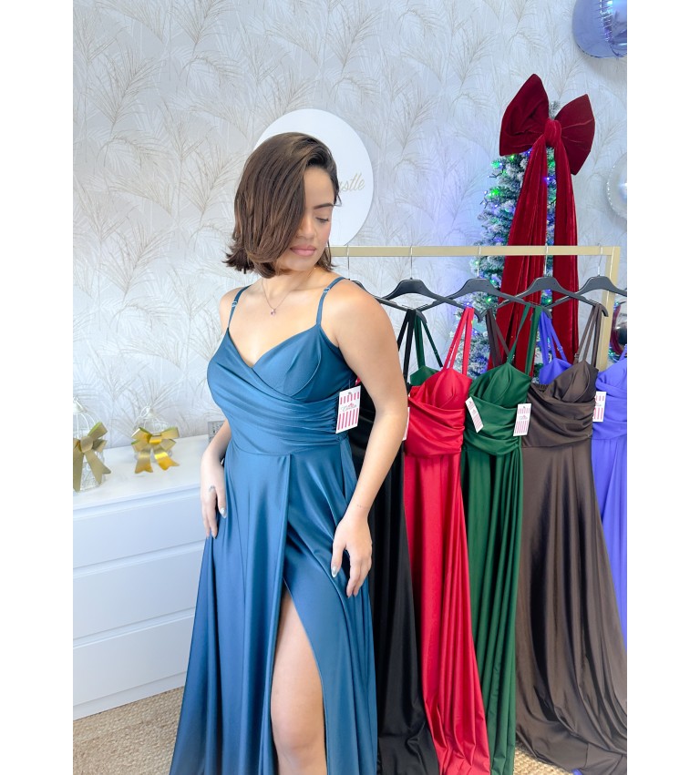 Vestido largo escote corazón