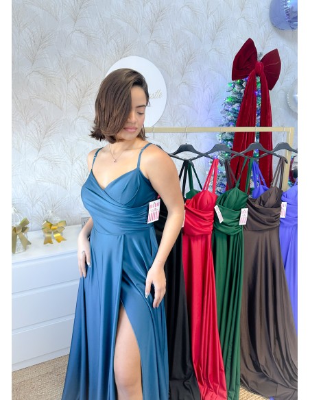 Vestido largo escote corazón