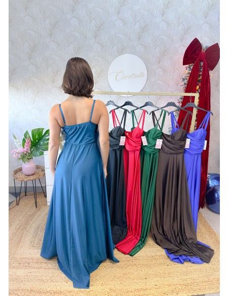 Vestido largo escote corazón