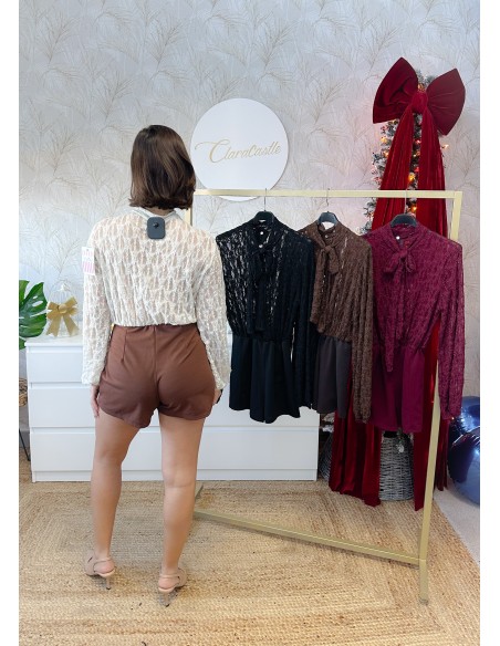 Monoshort combi encaje