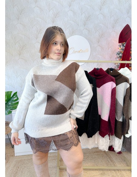 Vestido jersey encaje