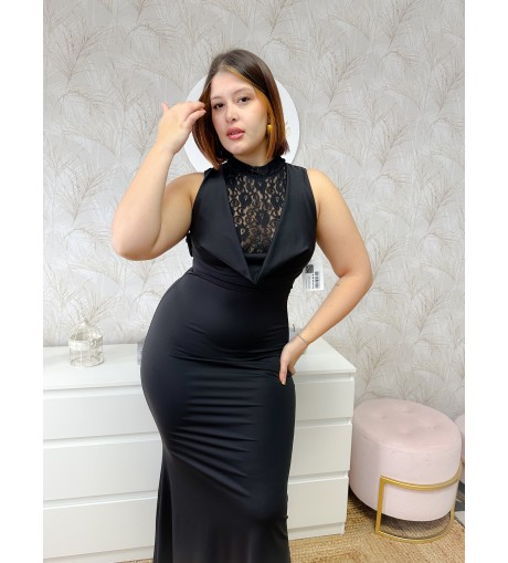 Vestido escote encaje