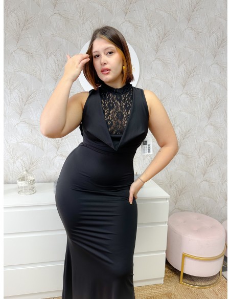 Vestido escote encaje