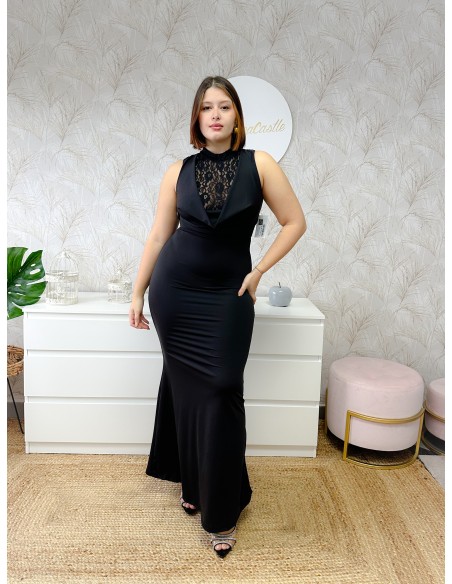 Vestido escote encaje