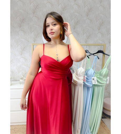 Vestido largo escote corazón